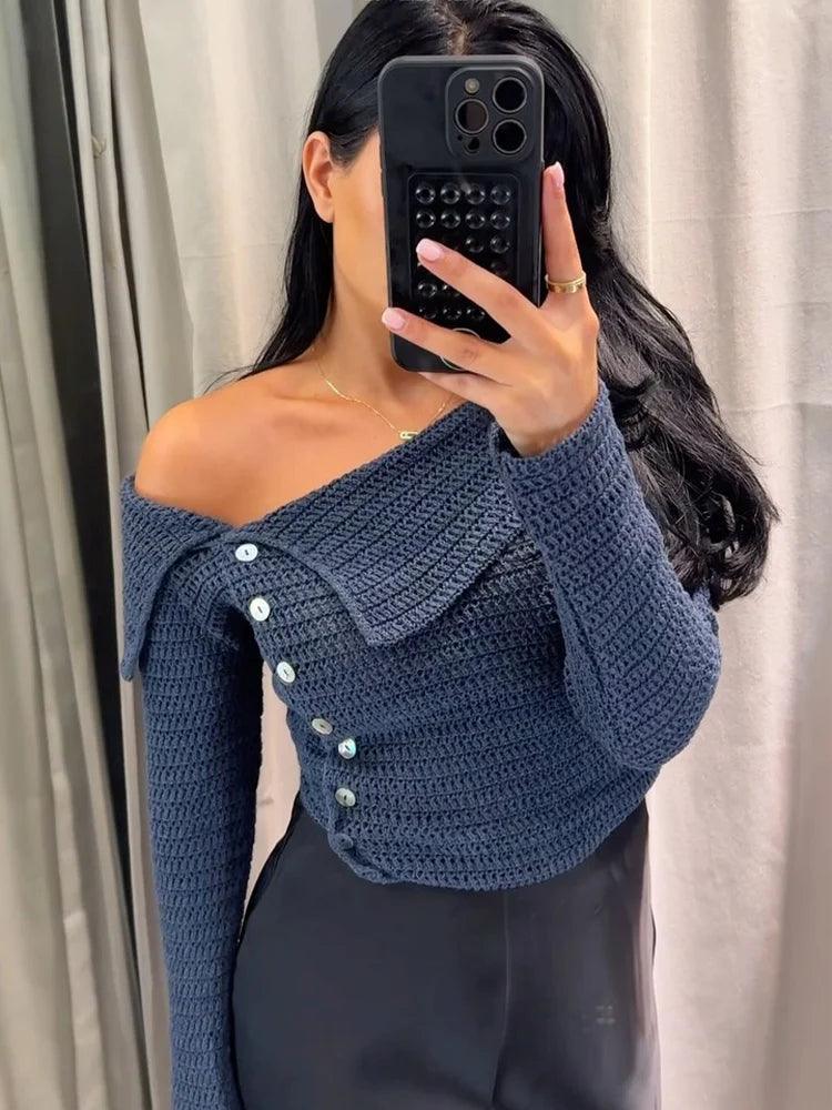 Knit Cardigan Lapel Neck Crossover Button Long Sleeve Sweater 1_db0c13bc-691f-45e5-b7f0-b9c782d65155 STYLEINGER