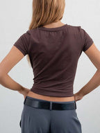 Women's T-Shirts Classic Round Neck Short Sleeve Printed Top Tees 1a0aadb5-e5f3-4b89-873f-f6fa7c0f7f99-Min Trendsi