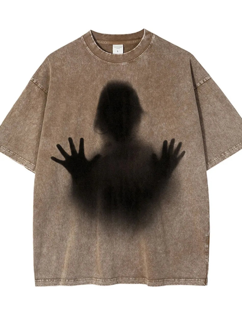 Men's Cotton T-Shirt Washed Sand Color Graphic Round Neck Short Sleeve Top Batik Sand 1a3b2569-3954-4b4e-af99-5cd457e11784-Max-Origin Trendsi