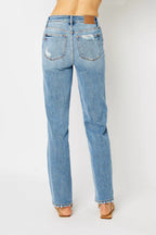 Judy Blue Women's Jeans High Waist Straight with Heavy Destroy Plus Sizes 1a5ead2b94fe41ad9c3184af30b844fd-Max-Origin Trendsi