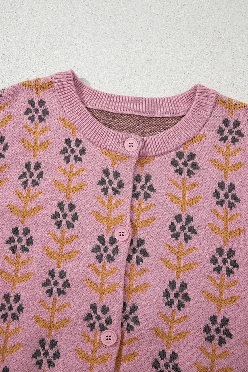 Women's Knit Cardigan Floral Button-Up Long Sleeve Knitwear 1a7f1347-a032-46a8-ac7d-1b44e61b417b-Max-Origin Trendsi