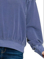 Zenana Women's Pullover Soft Fleece Pigment Light Navy Dye Round Neck Top 1ad958cc-a99b-48d5-9cb4-598dead1e7ea-Max-Origin Trendsi