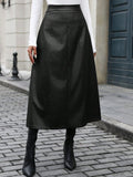 Midi Skirt Faux Leather Croco Pattern High Waist Back Zipper Skirts Black 1b0ec441-b14b-4ae7-b793-5f1978b5211c-Max Trendsi