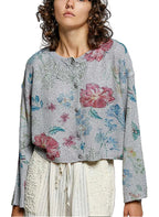 POL Floral Print Button-Down Knit Cardigan