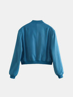 Leopard Cropped Women Jacket Baseball Collar Pocketed Snap Long Sleeve 1b30b6f8-6434-4be3-8094-07bb8f76613d-Max Trendsi