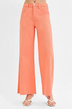 RISEN Wide Leg Jeans Woemn's Coral Tummy Control High Rise Palazzo Denim 1b3e463040e5407e8410fe75f334338a-Max-Origin Trendsi