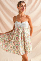 SO ME Mini Cami Dress Cotton Floral Mixed Print Sleeveless Smocked Ruffled 1b4251477871408b878a21abf055c8d0-Max-Origin Trendsi