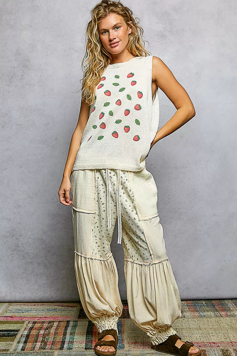 POL Strawberry Sweater Top Sleeveless Round Neck Oversized 1b4f117f-954f-42a1-9d22-fe462c990942-Max-Origin Trendsi