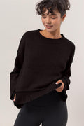 HYFVE Basic Sweater Black Oversized Women Round Neck Ribbed Long Sleeve Black 1b595922-eae6-45d2-84b5-44624b0f6bcd-Max Trendsi