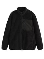 Plush Women Jacket Zip Up Long Sleeve Zip Outer Pocket Collared Outwear 1b6eb4e0-89dc-49d1-9c3a-3b2778b098fb-Max Trendsi