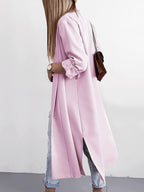 Trench Coat Slit Open Front Roll-Tab Sleeve Outwear 1b7bfd79-86d9-421f-9e27-ffee6cdd3ce6-Max Trendsi