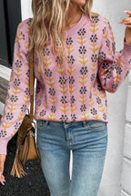 Women's Knit Cardigan Floral Button-Up Long Sleeve Knitwear 1ba5487d-d633-45a7-9b8d-16ef5789bdaa-Max-Origin Trendsi