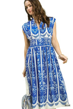 Umgee Sleeveless Smocked Midi Dress