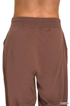 Zenana Womens Joggers Brown Drawstring Cotton with Pockets 1c004e65a33141d2b699bca377329ea3-Max-Origin Trendsi