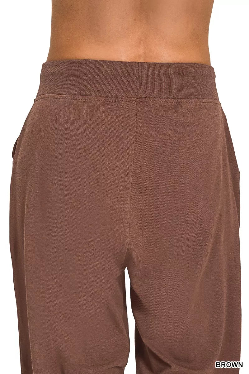 Zenana Womens Joggers Brown Drawstring Cotton with Pockets 1c004e65a33141d2b699bca377329ea3-Max-Origin Trendsi