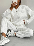 Women’s Set Sweatshirt Textured Diamond Long Sleeve Top And Pants 2 Pcs 1c4c93f6-3a10-4b8c-81e9-c43dbbcb842c-Max Trendsi