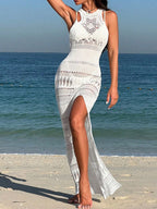 Cover-Up Maxi Dress Crochet White Sleeveless Split Cutout Beach Dresses 1c824398-3bd6-439e-8ac3-821c21e7567a-Max-Origin Trendsi
