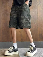 Men's Full-Size Camouflage Print Loose Fit Shorts Plus Size