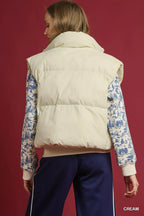 Umgee Womens Puffer Vest Cream High Neck with Zip Front 1cffcb5a-ec4c-4d64-9dc8-dae9554dc535-Max-Origin Trendsi