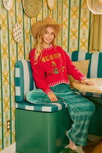 BiBi Christmas Theme Sweater Sequin Lattering Womens Red Knit Pullover 1d0af130ff0a4570a41addf0df821b54-Max-Origin Trendsi