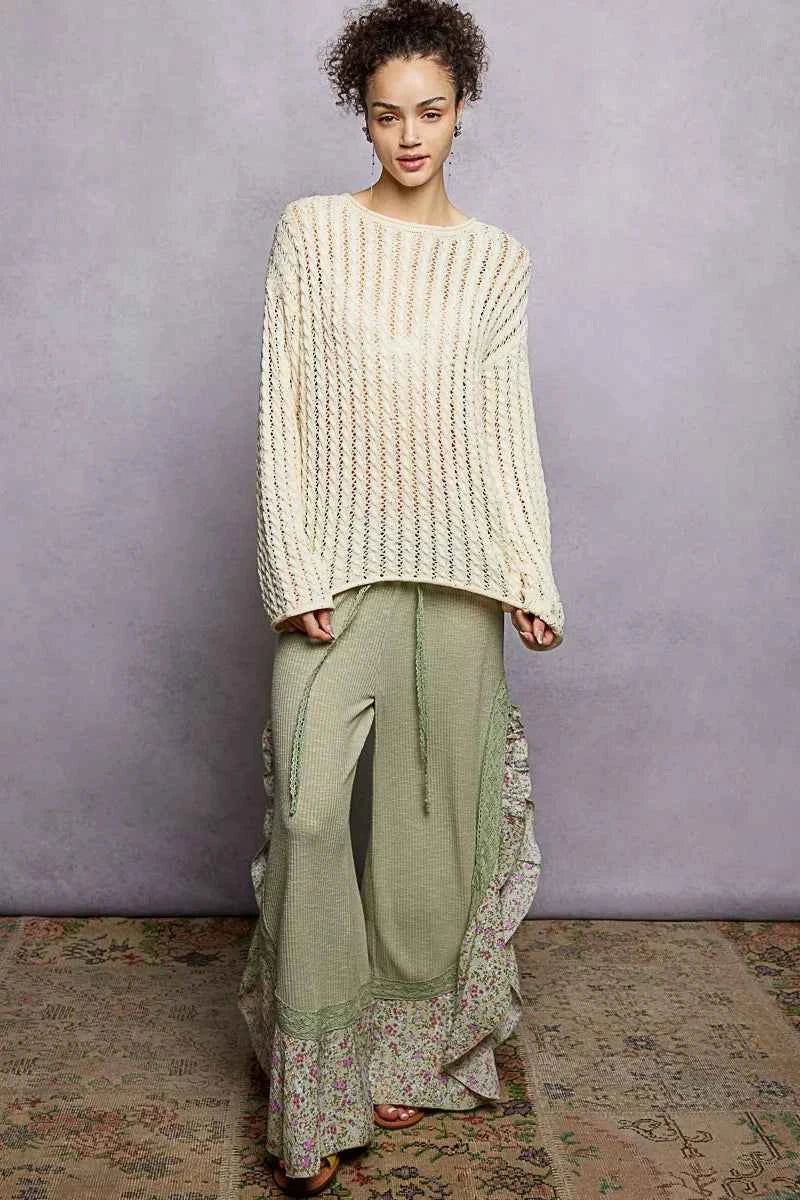 POL Women Knit Top Openwork Round Neck with Shiny Detail Long Sleeve 1d0d9c93-2340-432d-a808-8cd4a473e4ba-Max-Origin Trendsi