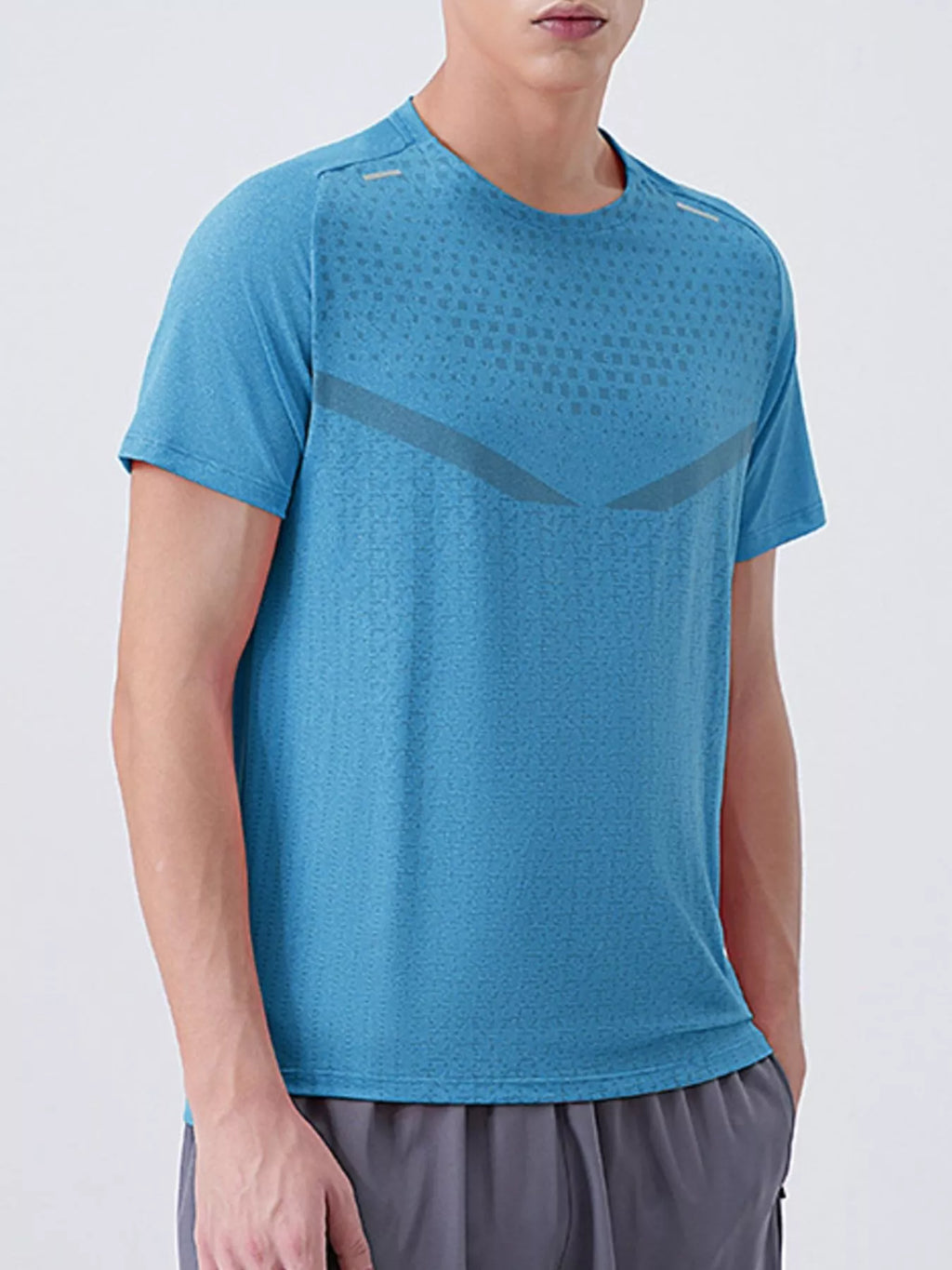 Men's T-Shirt Active Wear Top Breathable Quick-Dry Short Sleeve Plus Sizes Sky Blue 1d0e94c2-3ca1-4245-bbbb-8b950410c64c-Max-Origin Trendsi