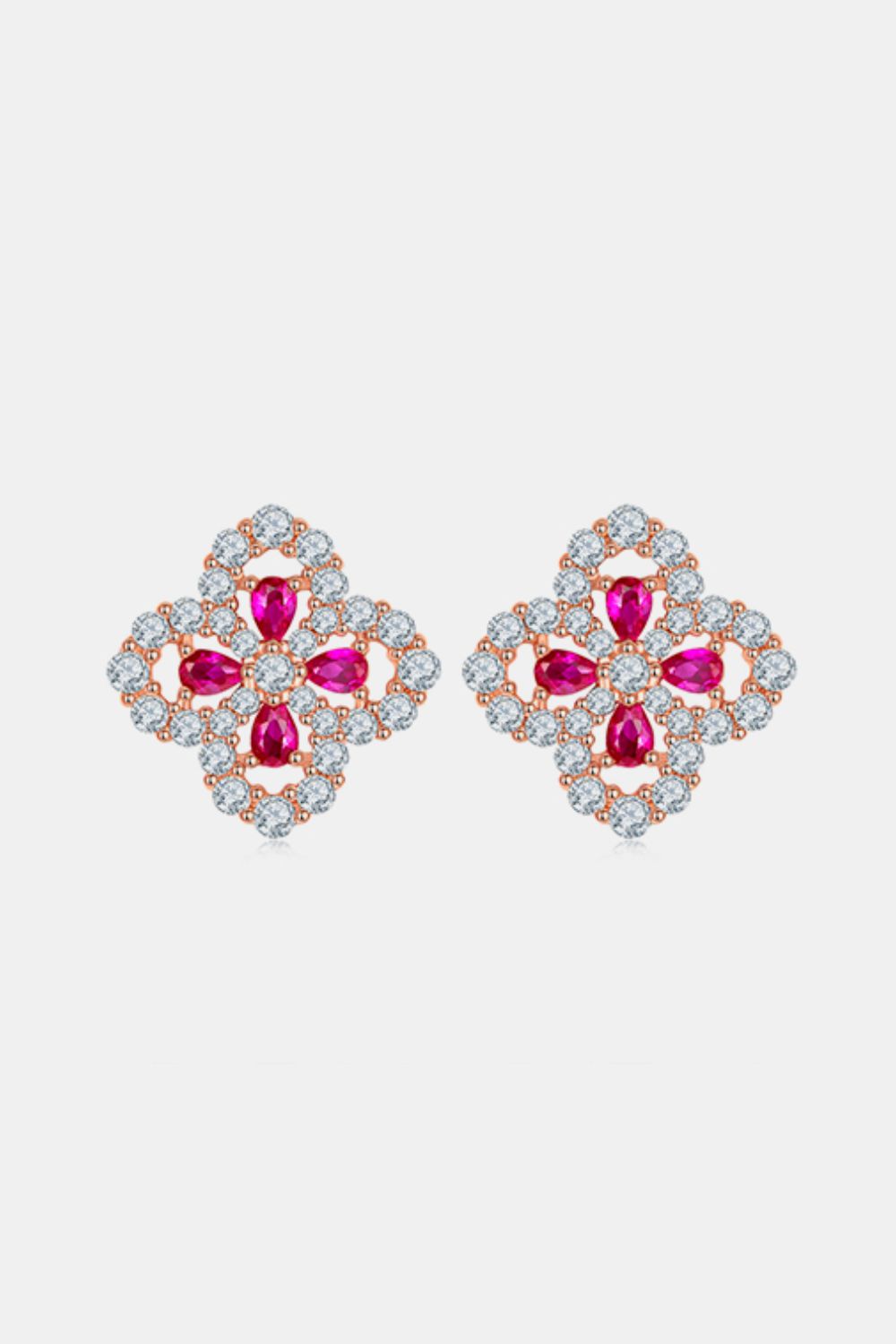 Cultivating Ruby Flower Women Stud Earrings 925 Sterling Silver Lab-Grown Jewelry Silver One Size 1d19b835-763d-4d72-8b95-d7f3667dbf72-Max Trendsi