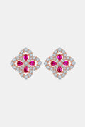 Cultivating Ruby Flower Women Stud Earrings 925 Sterling Silver Lab-Grown Jewelry Silver One Size 1d19b835-763d-4d72-8b95-d7f3667dbf72-Max Trendsi