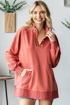 Sweatshirt US First Love Grommet Split Neck Kangaroo Pocket 1d27e776-a1f9-493c-8274-9aff972298e8-Max Trendsi