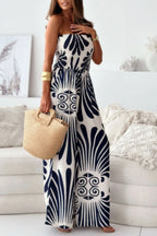 Women's Jumpsuit Printed Smocked Tube Wide Leg Strapless Overall 1d3680eb-921a-497b-9e4a-d6bfc2af6dc4-Max-Origin Trendsi