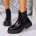 Women's Boots Pu Leather Round Toe Platform Mid Heels Shoes 1d551385416948b9b29365109e65b9c9-Max-Origin Trendsi