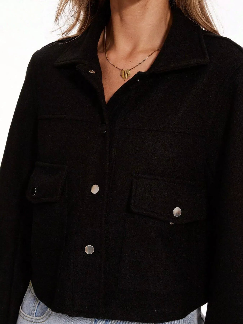 Womens Jacket Cropped Snap Down Long Sleeve Casual Outwear 1d7b263a-ff71-418c-b282-86e2972e9852-Max-Origin Trendsi