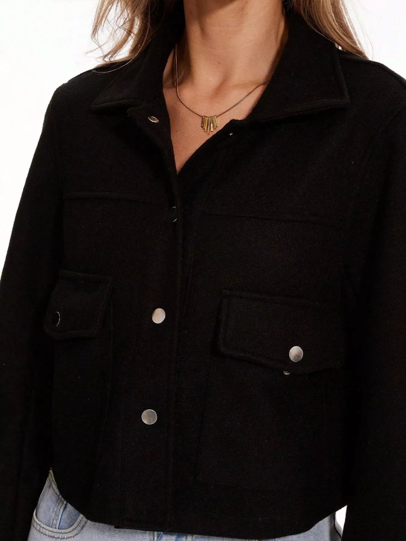 Womens Jacket Cropped Snap Down Long Sleeve Casual Outwear 1d7b263a-ff71-418c-b282-86e2972e9852-Max-Origin Trendsi