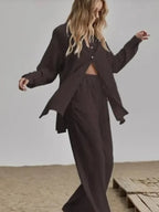 Women's Outfit Set Long Sleeve Shirt and Pants Set Pocketed Lightweight Two-piec 1d7f81d2ecf647dab50eeb42e325a3d2-Max-Origin Trendsi