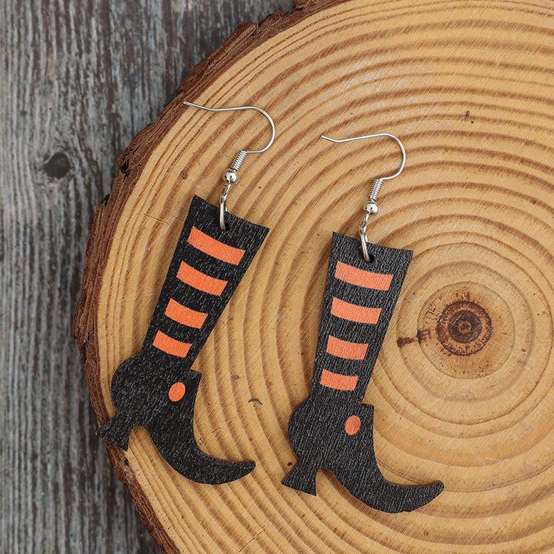 Wooden Boots Halloween Alloy Drop Earrings 1d803ff3-eec2-4558-93da-8a0c5e0f7422-Max Trendsi