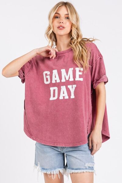 Mittoshop GAME DAY T-Shirt Round Neck Short Sleeve Raspberry 1d92dd85-2f4f-4d92-b7aa-a7fa7fd3f8f2-Min Trendsi