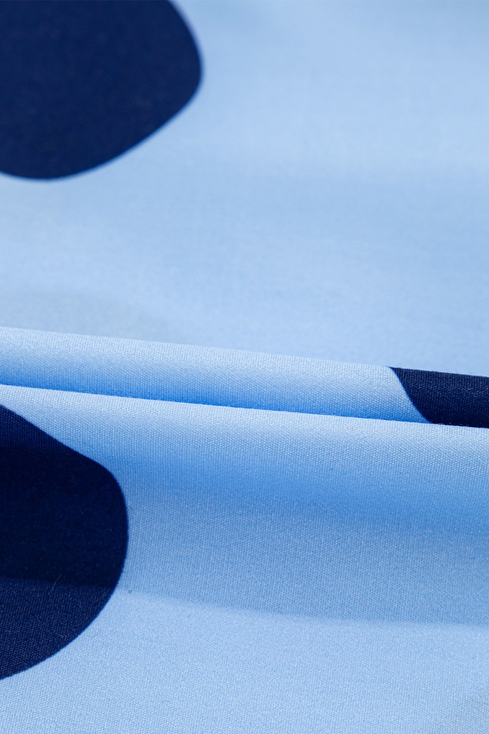 Polka Dot Blouse Ruffled Short Sleeve Shirt Light Blue Shirt Top 1da1b9da-4f70-402f-a961-2ead2597d447-Max Trendsi