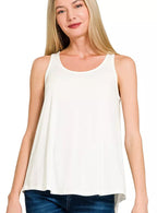 Zenana Flowing Hem Rayon Sleeveless Tank Top