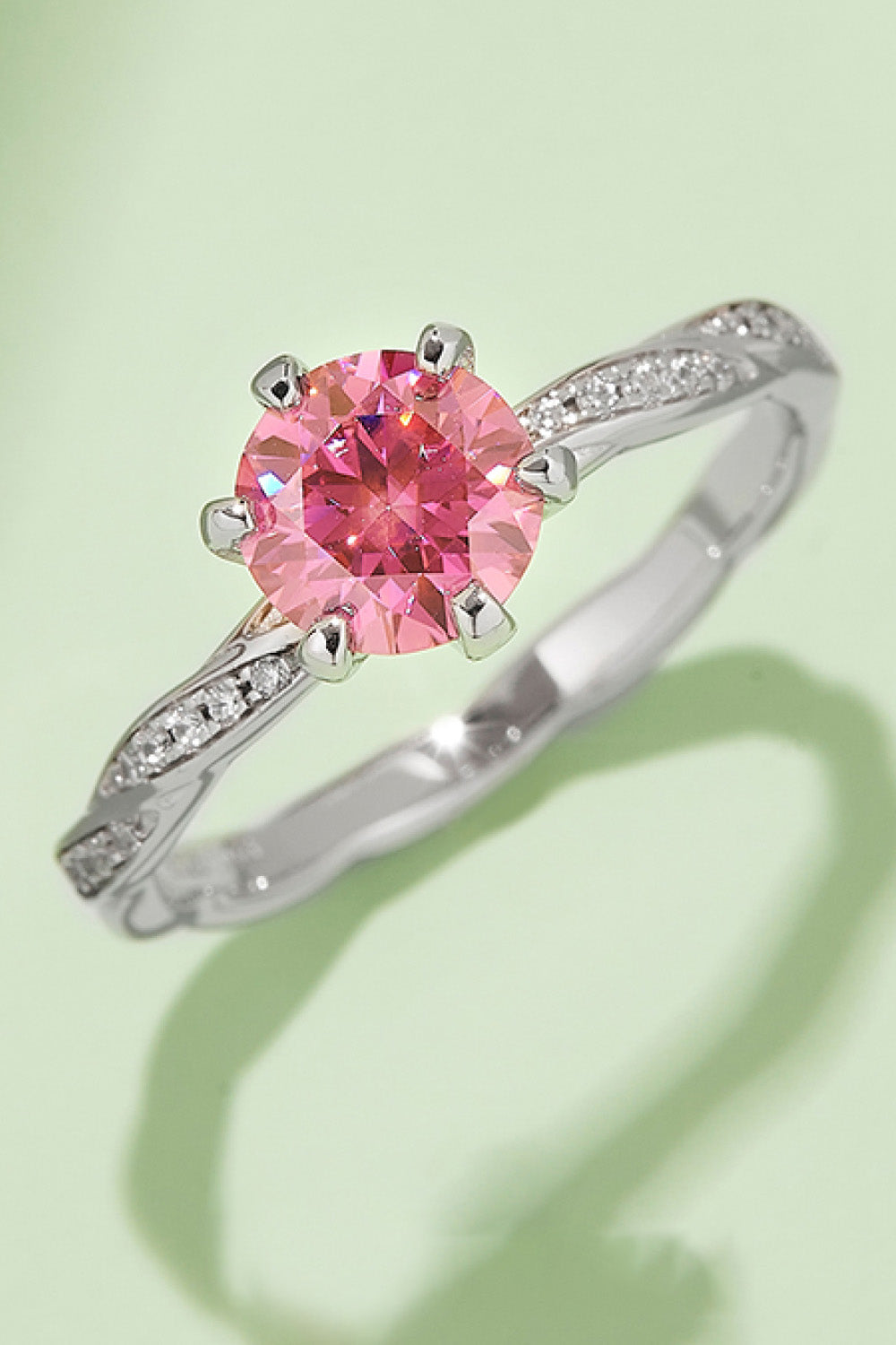 Murray Silver Ring 1 Carat Moissanite Stone Gold Blue Pink 925 Sterling Platinum-plated Hot Pink 1db650b0ff67447c907b0d7512007b05-Max Trendsi