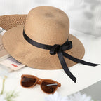 Straw Sun Hat with Decorative Bow