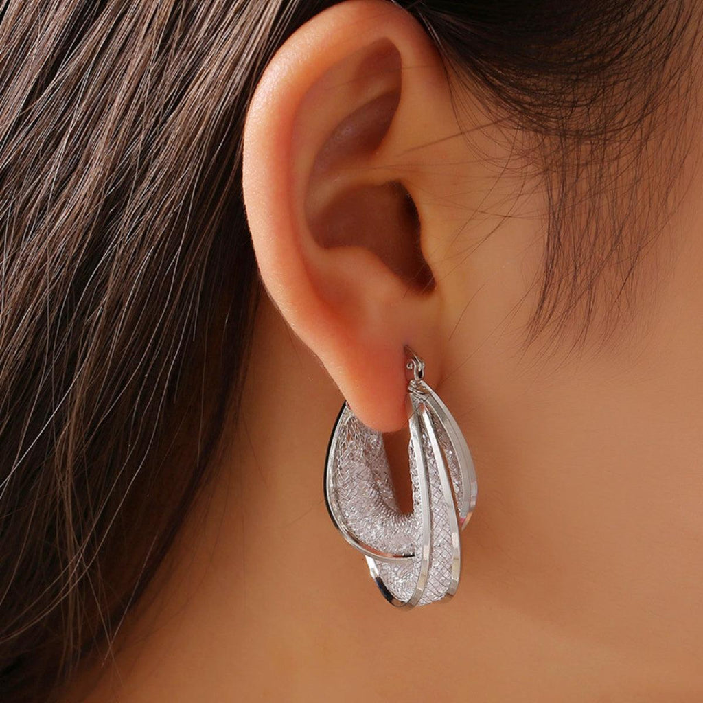 Earrings 18K gold-plated Copper Glass Stone U Shape Jewelry 1e14dd22-42f8-4115-8c68-a97018a2b7b3-Max Trendsi