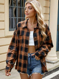 Plaid Shirt Collared Neck Long Sleeve Patch Pockets Caramel 1e19bd56-6555-4715-9241-e28ab351f780-Max_37228afe-5587-4792-99b1-3255c41f85e1 Trendsi