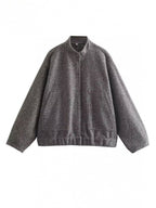 Women Jacket Snap Collared Long Sleeve Elastic Hem Oversized Pocketed 1e1c6a8c-d2c5-4ab7-b897-b3ee346692a7-Max Trendsi