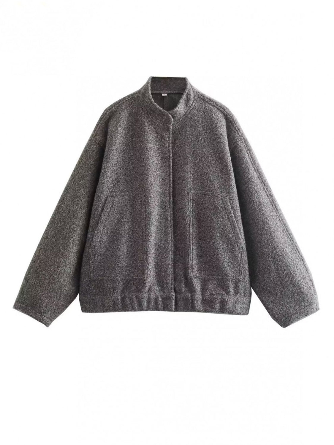 Women Jacket Snap Collared Long Sleeve Elastic Hem Oversized Pocketed 1e1c6a8c-d2c5-4ab7-b897-b3ee346692a7-Max Trendsi