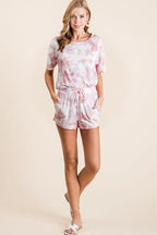 BiBi Shorts Tie Dye Print Pink Multi Terry With Side Pockets 1e1f5f6c95e24d378492934290144c72-Max-Origin Trendsi