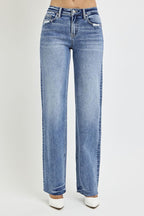 RISEN Women's Jeans High Rise Straight Leg with Pockets 1e28ad74-ca47-4891-87f2-407cd0215b1c-Max Trendsi