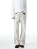 Men's Plus Size Wide Leg Pants with Patterned Pockets