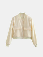 Women Baseball Cropped Jacket Pocketed Solid Snap Collared Long Sleeve 1e39e4cd-9ac3-41c7-9d0a-83624d697970-Max Trendsi