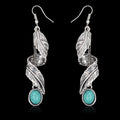 Alloy Leaf Pendant Earrings Artificial Turquoise 9K gold-plated Fashion Jewelry Silver One Size 1ecad8d8-cfe4-4964-ad4b-463da9581437-Max Trendsi
