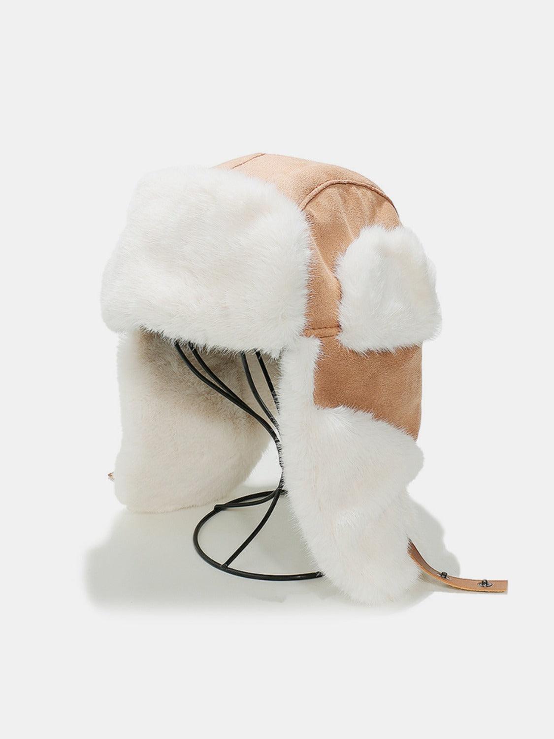 Winter Hat Faux Suede Thermal Fuzzy Earmuffs